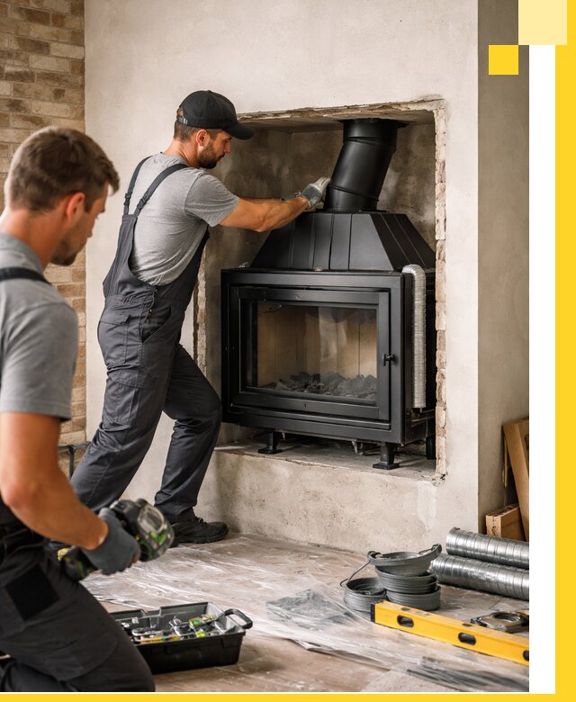 Установка каминных топок в Вязниках: монтаж, подключение