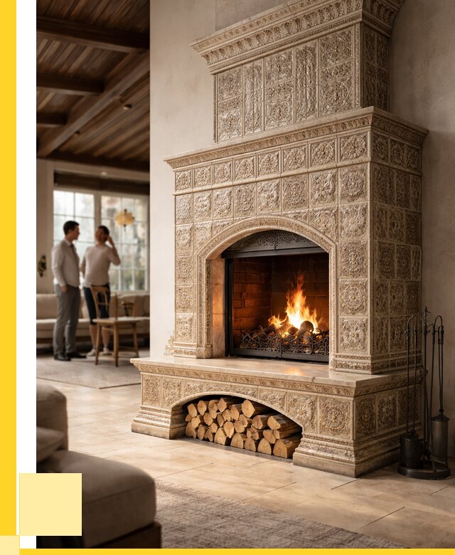 Купить изразцовый камин в Вязниках от 267075 р. | ЭриданВзн