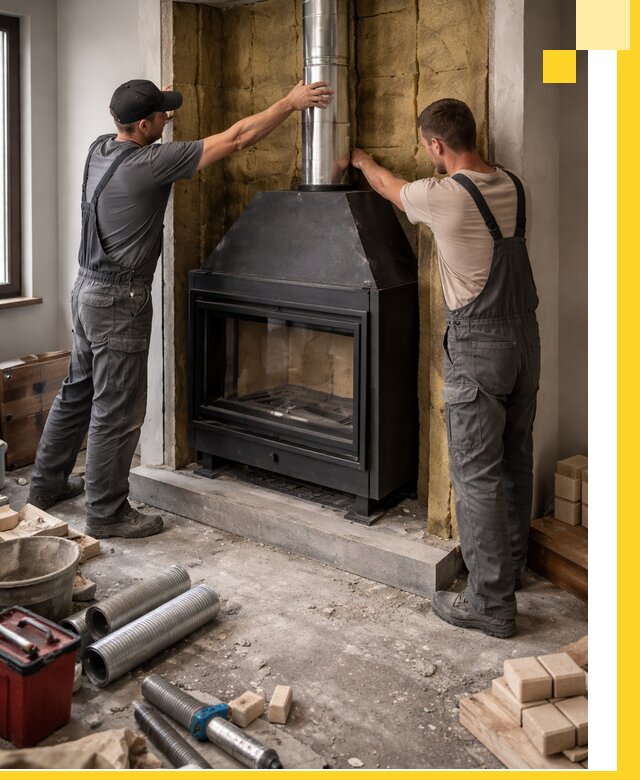 Изготовление и монтаж закрытых каминов в Вязниках под ключ