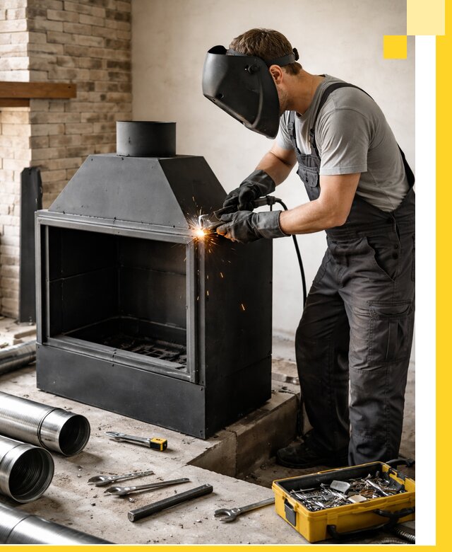 Продажа и установка металлических каминов в Вязниках под ключ