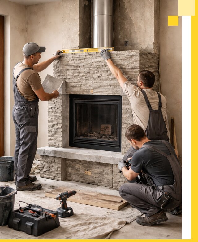 Профессиональный монтаж каминов под ключ в Вязниках для дома