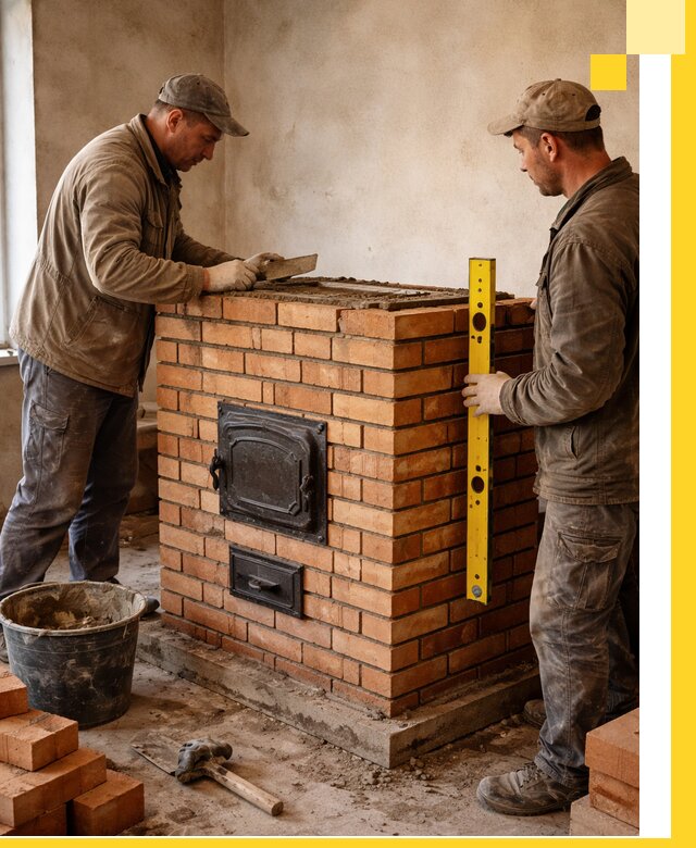 Отопительные печи под ключ в Вязниках, установка и сборка