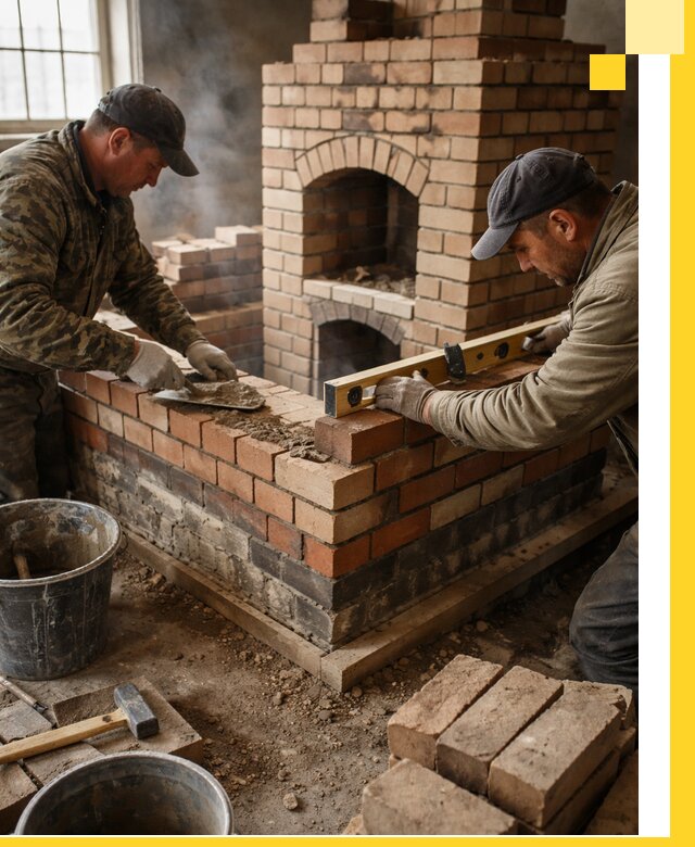 Изготовление и монтаж печей и каминов из кирпича в Вязниках