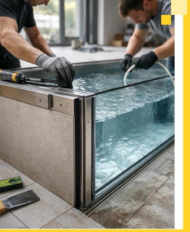 Проектирование и монтаж стеклянных бассейнов в Вязниках