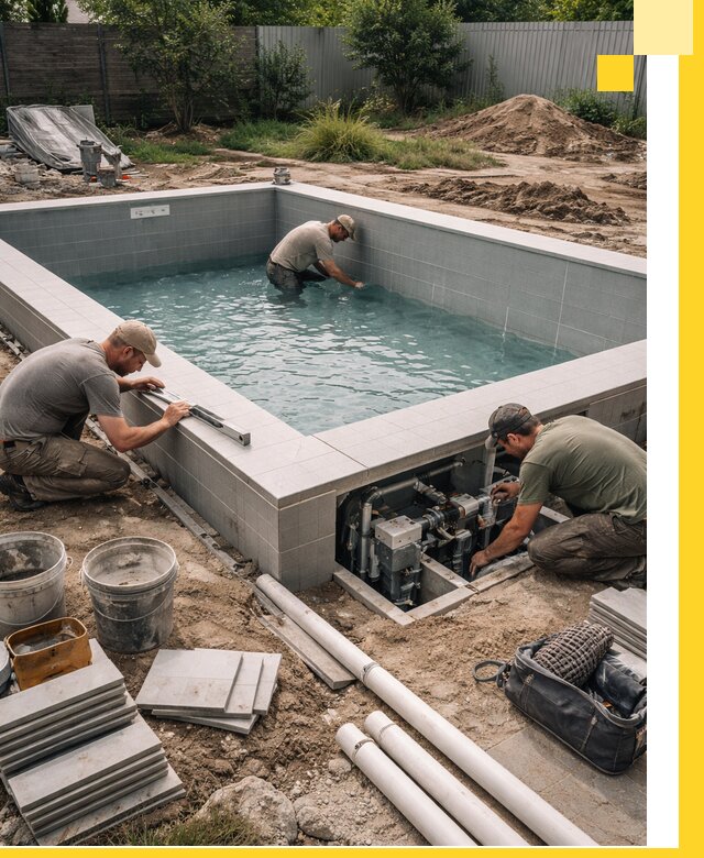 Строительство и монтаж бассейнов для дачи под ключ в Вязниках