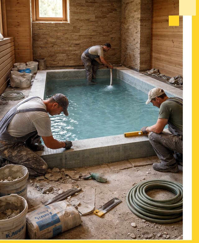 Проектирование и строительство бассейнов для бани в Вязниках