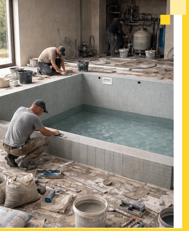 Строительство и монтаж бассейнов в помещении в Вязниках