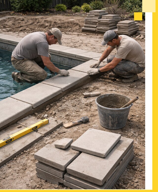 Установка и изготовление копингового камня для бассейнов в Вязниках