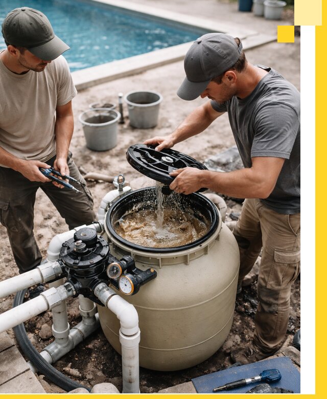 Установка и обслуживание песочных фильтров для бассейнов в Вязниках