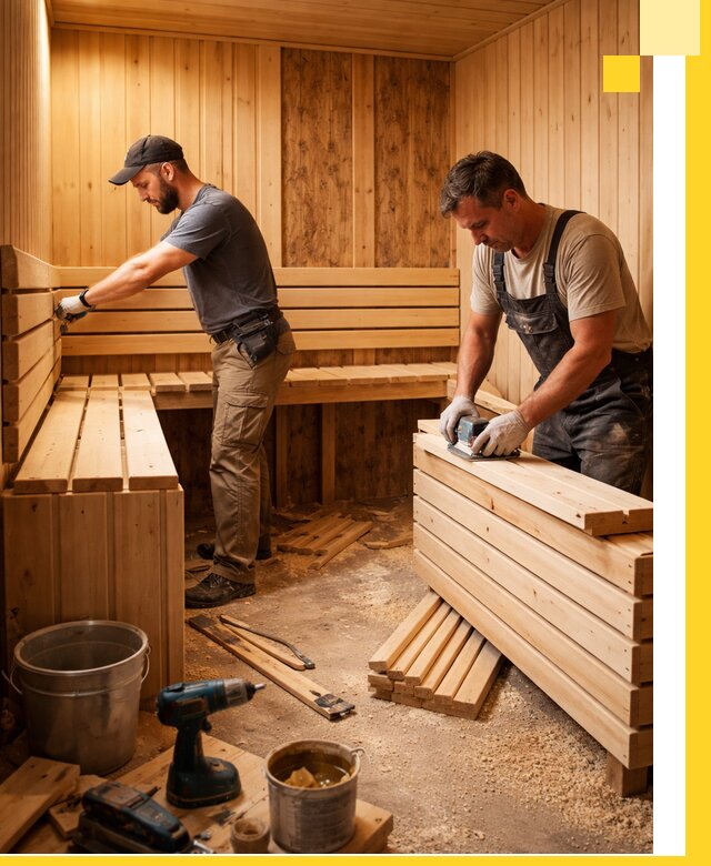 Профессиональный комплексный ремонт саун под ключ в Вязниках