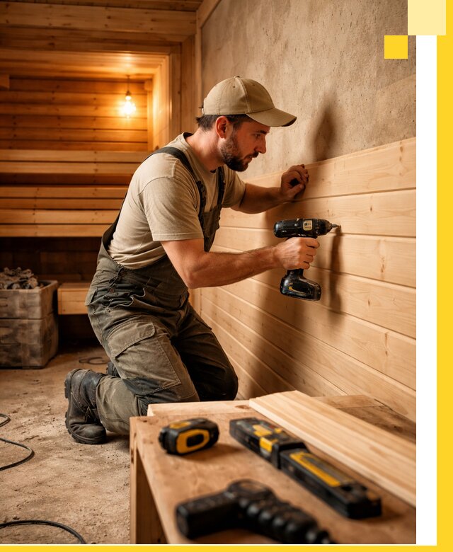 Профессиональная внутренняя отделка бани в Вязниках под ключ