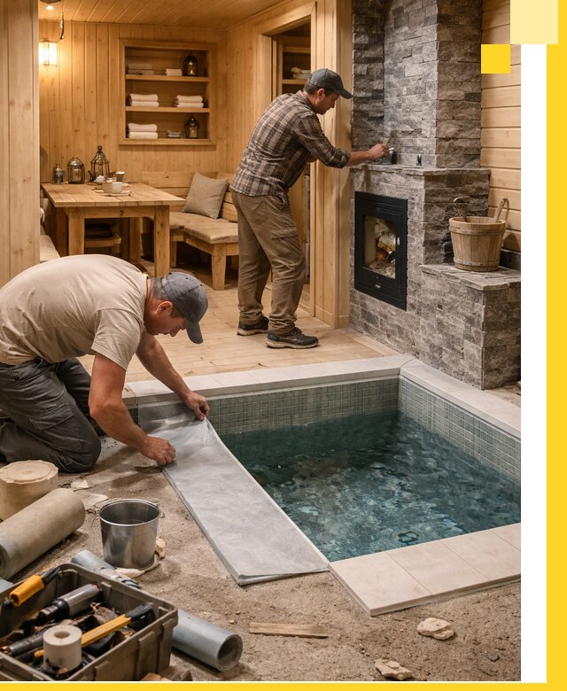 Строительство бань с комнатой отдыха под ключ в Вязниках