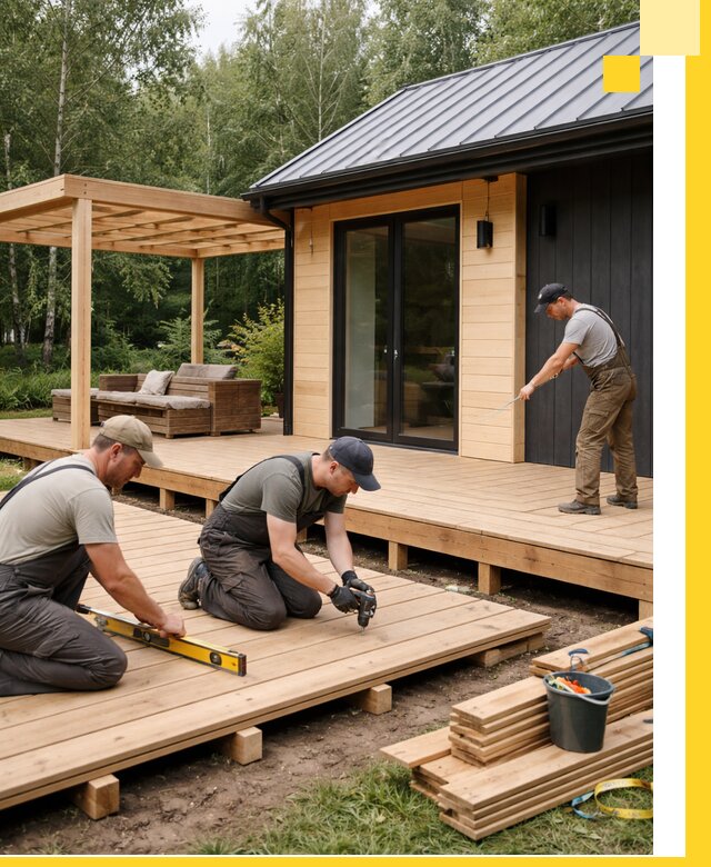 Строительство бань с террасой и бассейном под ключ в Вязниках