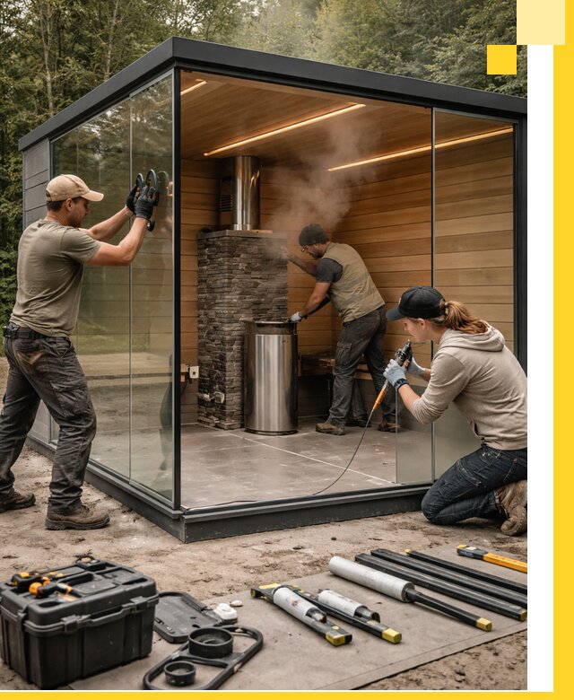 Проектирование и строительство стеклянных бань в Вязниках