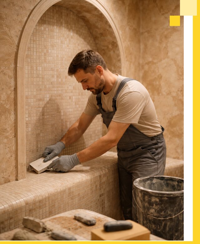 Профессиональная отделка хамамов с мозаикой под ключ в Вязниках