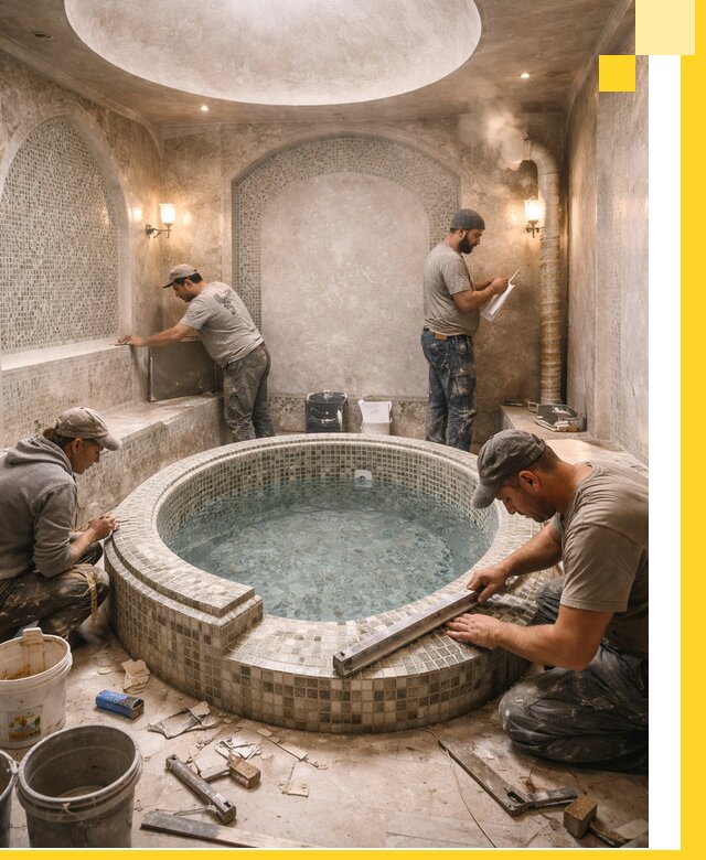 Профессиональное строительство хамама с бассейном в Вязниках под ключ