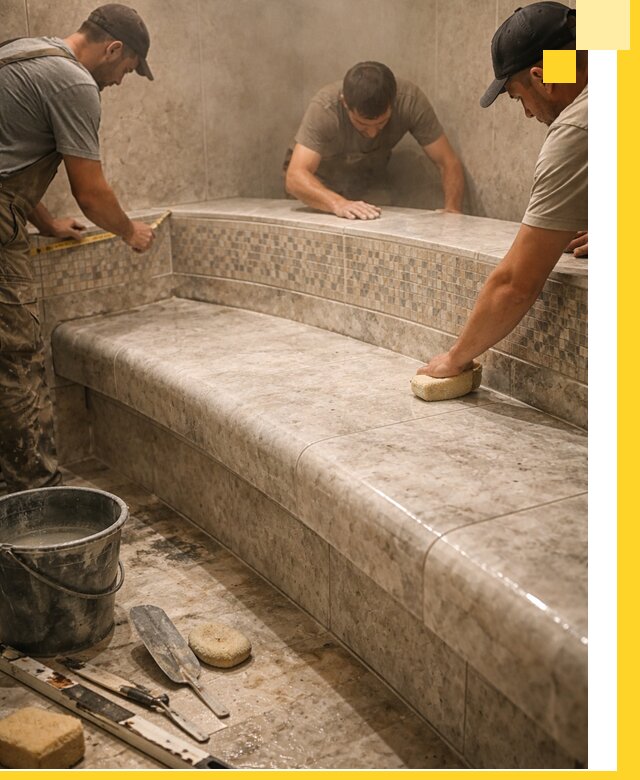 Изготовление и установка сидений для хамама в Вязниках